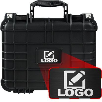 Picture of Eylar Protective Gear and Camera Hard Case with Custom Logo Plate, Waterproof & Shockproof w/Foam TSA Approved 13.37 Inch 11.62 Inch 6 Inch (Black)