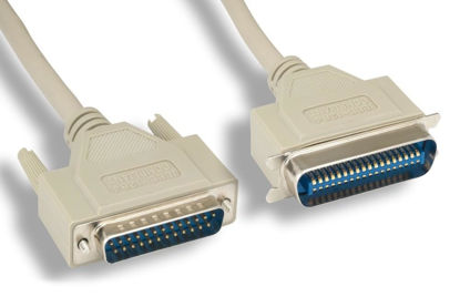 Picture of KENTEK 50 Feet FT IEEE-1284 DB25 to CN36 Parallel Serial Printer Data Cable Cord 28 AWG Bi-Directional 25 to 36 Pin Molded Male to Male M/M Centronics 18PR Port for LPT Legacy PC Mac Linux