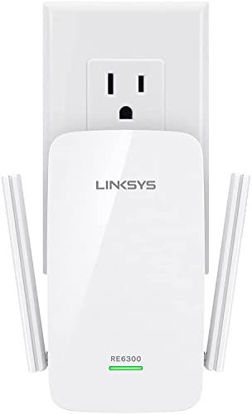 Picture of Linksys WiFi Extender WiFi 5 Range Booster, Dual-Band Booster, 1,000 Sq. ft Coverage, Speeds up to (AC750) 750Mbps - RE6300