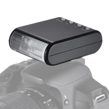 Picture of Camnoon WS-25 Professional Portable Mini Digital Slave Flash Speedlite On-Camera Flash with Universal Hot Shoe GN18 for Canon Nikon Pentax Sony a7 nex6 HX50 A99 Camera