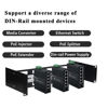 Picture of 2U 19 inch Din Rail Chassis Bracket Depth Adjustable Rackmount Kit Aluminum Rack Mount Rack Rails for 35mm Din-Rail Mounted Device Ethernet Switch Media Converter Shelf