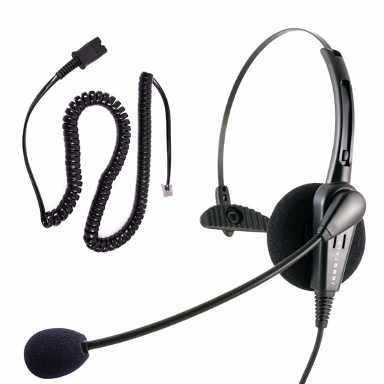 Picture of INNOTALK Telephone Headset Headphone for Cisco 8811 8841 8851 8861 8865 8941 8945 8961 and More - Call Center Noise Cancel Mic Office Desk Phone Headset