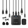 Picture of BOYA BY-DM20 Compact Dual-Channel Lavalier Microphone Recording Kit Mono Stereo with iOS Lighnting Andriod USB Type-C USB-A Cable for Smartphone Tablet PC Inteview Online Course Live Stream