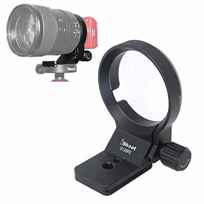 Picture of CNC Machined Aviation Aluminum Camera Lens Collar Holder Tripod Mount Ring for Sony FE 135mm f/1.8 GM Lens SEL135F18GM, Built-in Arca Type 55mm Quick Release Plate for ARCA-SWISS PHOTOCLAM Tripod Head