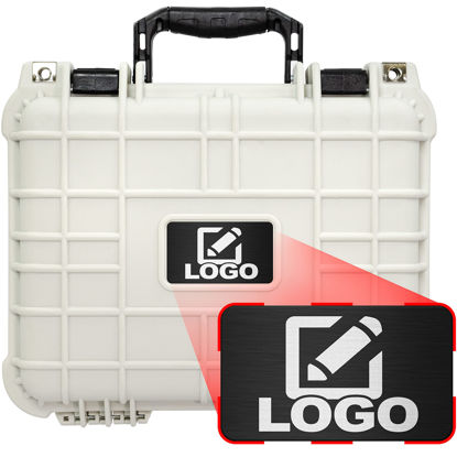 Picture of Eylar Protective Gear and Camera Hard Case with Custom Logo Plate, Waterproof & Shockproof w/Foam TSA Approved 13.37 Inch 11.62 Inch 6 Inch (White)