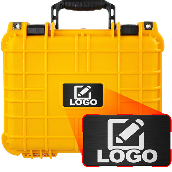 Picture of Eylar Protective Gear and Camera Hard Case with Custom Logo Plate, Waterproof & Shockproof w/Foam TSA Approved 13.37 Inch 11.62 Inch 6 Inch (Yellow)