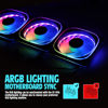 Picture of Vetroo CF120 5 Pack Pc Case Fans, 120mm Addressable RGB MB Sync PC Cooling Fan W/Blue Fan Frame for Radiator/CPU Cooler/Computer Case