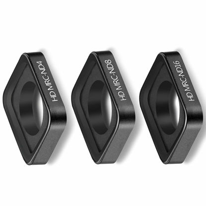 Picture of QKOO ND Filter Kit for GoPro Hero 7 Black/Hero (2018)/Hero 6 Black/Hero 5 Black - ND4, ND8, ND16 Lens Filter (3-Pack) - Neutral Density Lens Filters Set Camera Lens Accessories Outdoor Sport - Black