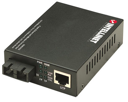 Picture of Intellinet Fast Ethernet Media Converter - 10/100Base-TX to 100Base-FX (SC) Multi-Mode, 1.24 mi, 1310 nm, 100 Mbps - 3 Yr Mfg Warranty - 506502