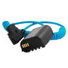 Picture of KONDOR BLUE | D-Tap to DMW-BLK22 Coiled Dummy Battery Cable for Lumix S5/GH5/GH6 | 20"-36", Ultra-Durable, & Nylon Braided with Reinforced Connectors | Blue