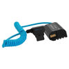 Picture of KONDOR BLUE | D-Tap to DMW-BLK22 Coiled Dummy Battery Cable for Lumix S5/GH5/GH6 | 20"-36", Ultra-Durable, & Nylon Braided with Reinforced Connectors | Blue