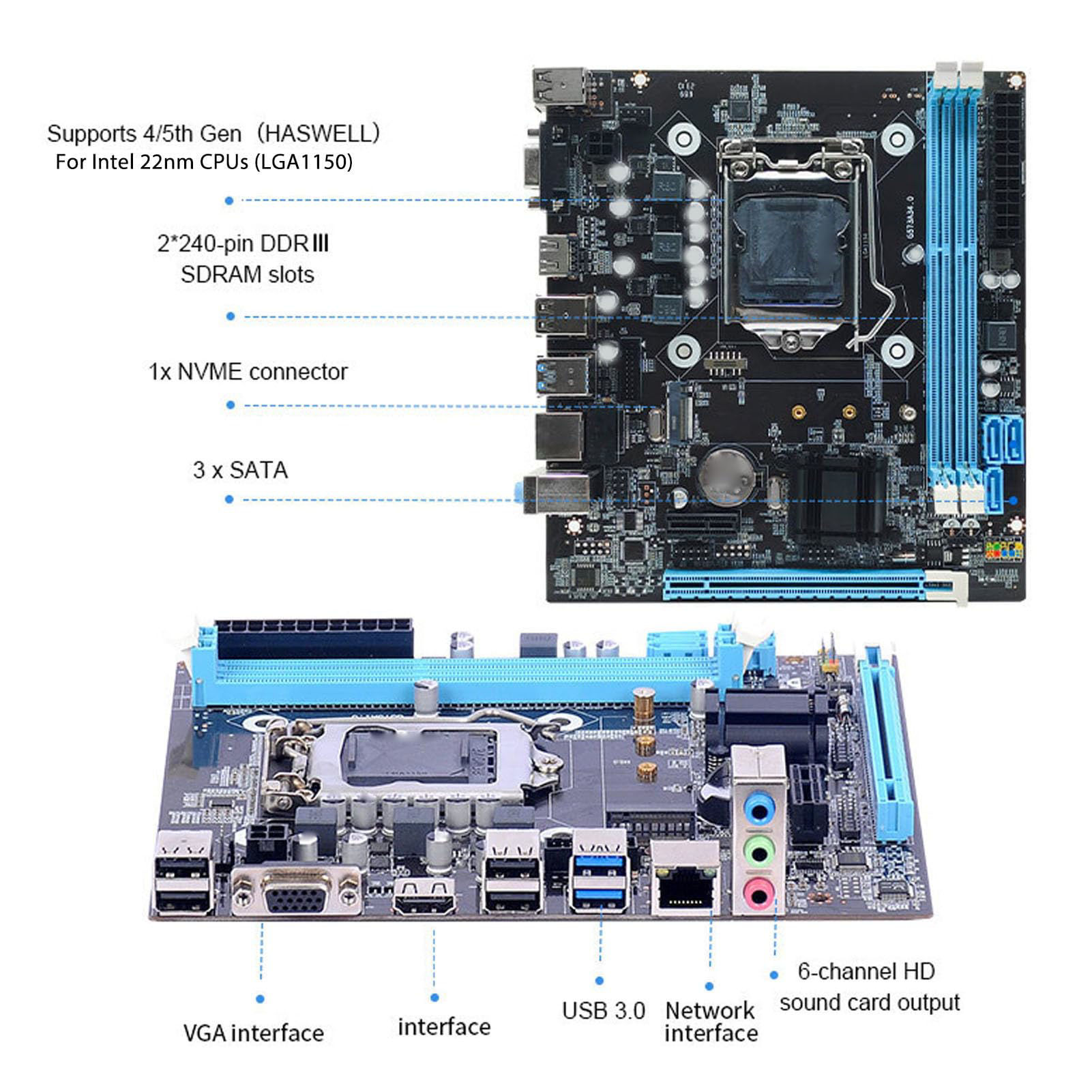 Scheda Madre LGA 1155 DDR3 Con PCIe X16, SATA 3.0, USB 3.0 - Alimentazione Trifase Per PC Desktop