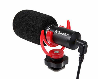 Picture of FEELWORLD FM8 Universal Video Microphone with Shock Mount for Camera Microphone Phone Mic with dust and Noise Reduction Accessories