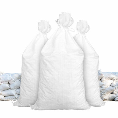 Picture of Sandbags for Flooding - Size: 18" x 30" - Color: White - Sand Bag - Flood Water Barrier - Water Curb - Tent Sandbags - Store Bags by Sandbaggy (50 Bags)