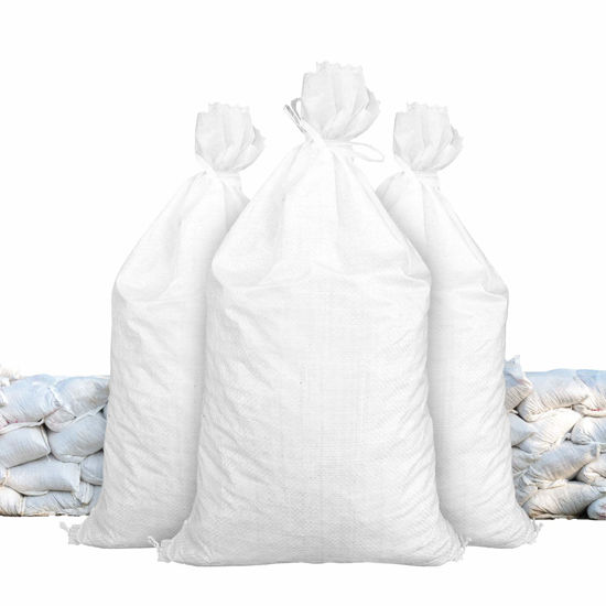 Picture of Sandbags for Flooding - Size: 18" x 30" - Color: White - Sand Bag - Flood Water Barrier - Water Curb - Tent Sandbags - Store Bags by Sandbaggy (50 Bags)