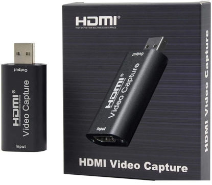 Picture of Shenzhi Tech Portable Audio Video Capture Cards HDMI-Compatible to USB 2.0 1080P 4K Record Via DSLR Camcorder Action Cam for High Definition Acquisition, Live Broadcasting