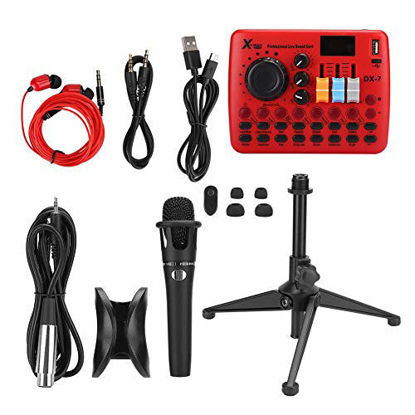 Picture of Computer Sound Card Sound Card Audio Card Microphone MIC Set for Mobile Phone Computer 80Hz-18KHz