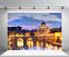 Picture of AOFOTO 12x8ft St. Peter's Cathedral Photography Background Vatican St. Peter's Basilica Church Backdrop Italy Rome Tiber River City Dusk Ponte Sant Angelo Bridge of Holy Angel Photoshoot Studio Props
