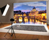 Picture of AOFOTO 12x8ft St. Peter's Cathedral Photography Background Vatican St. Peter's Basilica Church Backdrop Italy Rome Tiber River City Dusk Ponte Sant Angelo Bridge of Holy Angel Photoshoot Studio Props