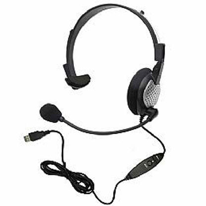 Picture of Andrea 351924 for Nuance Dragon NaturallySpeaking USB Headset with Noise Cancelling boom Microphone