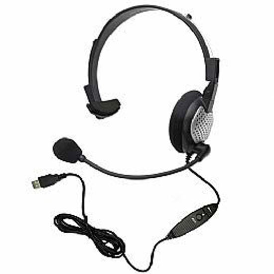 Picture of Andrea 351924 for Nuance Dragon NaturallySpeaking USB Headset with Noise Cancelling boom Microphone