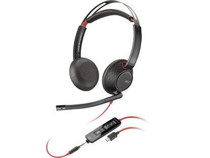 Picture of Plantronics Poly Blackwire 5220 Stereo USB-C Headset +3.5mm Plug +USB-C/A Adapter