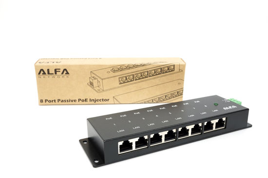 Picture of ALFA APOE08G -8 Ports Passive Gigabit PoE Injector