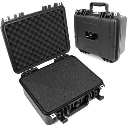 Picture of CASEMATIX 13" Waterproof Hard Case with Customizable Foam for Portable Electronics, Tools and Accessories - Hard Shell Plastic Case with Pre-Diced Travel Case Foam Interior