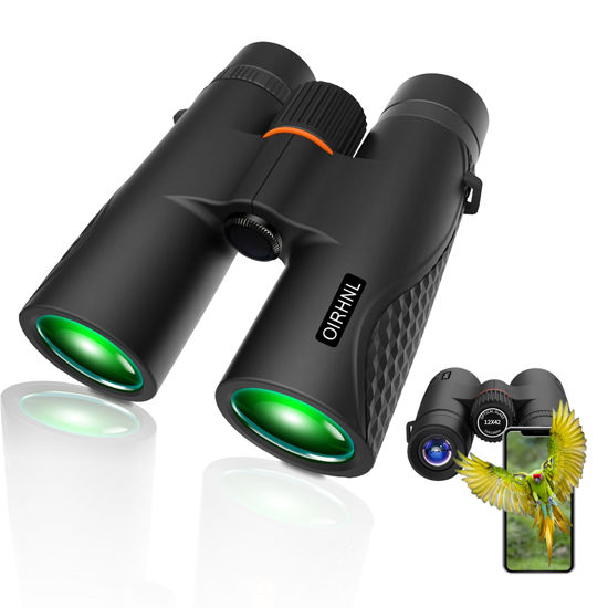 Picture of 12x50 HD Binoculars for Adults High Powered with Upgraded Phone Adapter, Large View Binoculars with Clear Low Light Vision,IPX7 Waterproof Binoculars for Bird Watching,Hunting,Travel (12x42)