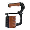Picture of ZVE10 Cage Kit Compatible for Sony AlphaZV-E10 Camera Full Cage with Wooden Side Handgrip Tophandle Cold Shoe Mounts Multile 1/4 3/8 Threaded Hole Aluminum Camera Rig Photography Extension Accessories