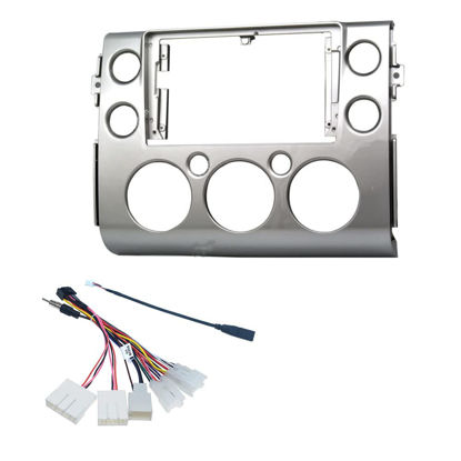 Picture of Fits for Toyota FJ Cruiser 2007-2018 Silver Car Radio Stereo Fascia Frame Double DIN 9 inch Dash Installation Mounting Kit