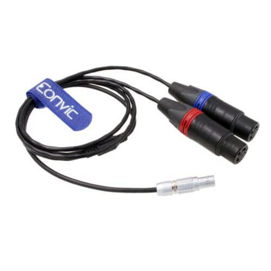 Picture of Eonvic Audio Cable for ARRI Alexa Mini LF Camera 6 Pin Male to Dual XLR 3 Pin Female Cable (Straight)