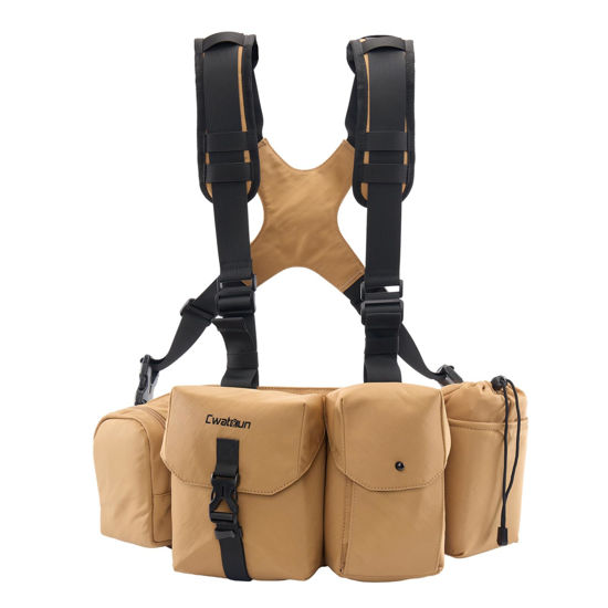 Picture of Camnoon Camera Harness Chest Pack Camera Vest Camera Bag Camera Waist Pack Waterproof for DSLR Camera Body Lens Smartphone Water Bottle