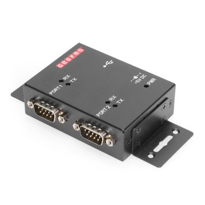 Picture of Dual Port USB to Serial RS-232 Adapter w/LEDs, Mountable, Wide OS Compatibility, FTDI Chip