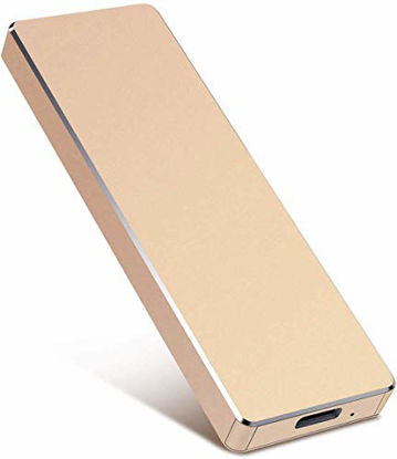 Picture of KIMLOUUY External Hard Drive Type C USB 2.0 Portable 10TB Hard Drive External HDD Compatible for Mac Laptop and PC (10TB, Gold)