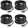Picture of FIVE STAR Cable RG59 Siamese Cable for AHD, TVI, CVI and HD-SDI Camera System with BNC connectors and 2.1mm Power Jack for Plug and Play Connections (100 Ft, Black (4-Pack))