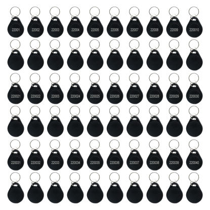 Picture of dcvbny 100pcs 26 bit Prox Keyfobs Proximity Fob Frequency 125KHZ H-ID Compatible with Prox Key ISOProx 1386 1346 1386 1326 H10301 Format Card Readers & Vast Majority of Access Control Systems,Black