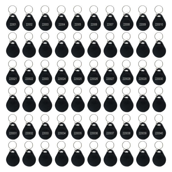 Picture of dcvbny 100pcs 26 bit Prox Keyfobs Proximity Fob Frequency 125KHZ H-ID Compatible with Prox Key ISOProx 1386 1346 1386 1326 H10301 Format Card Readers & Vast Majority of Access Control Systems,Black