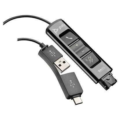 Picture of Poly - DA85 USB-A/USB-C digital adapter (Plantronics) - Works with Poly Call Center Quick Disconnect (QD) Headsets - Acoustic Hearing Protection -Works with Avaya, Genesys,&Cisco call center platforms