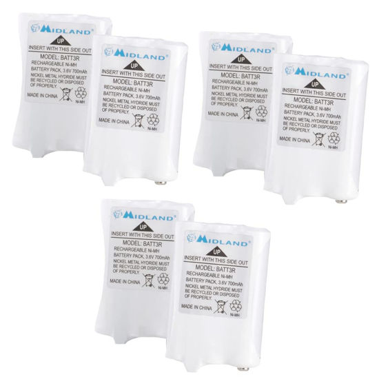 Picture of Midland Rechargeable Battery for LXT600, T50 T60 (6-Pack)