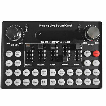 Picture of HelloCreate Live Sound Card,F9 Universal External Live Sound Card Live Broadcast 18 Sound Effects Sound Card for Phone Laptop Computer