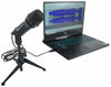 Picture of Rockville Z-Stream Live Streaming USB Computer Microphone Mic w Stand with Cable Bundle with Rockville PRO-M50 Studio Headphones w/Detachable Coil Cable, Case with Extra Ear Pad