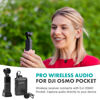 Picture of Movo Edge-OP Wireless Lavalier Microphone for Osmo Pocket 1 and 2 - Wireless Clip-on Lapel Mic, Transmitter, and Receiver Set for Video, Vlogging, Filming