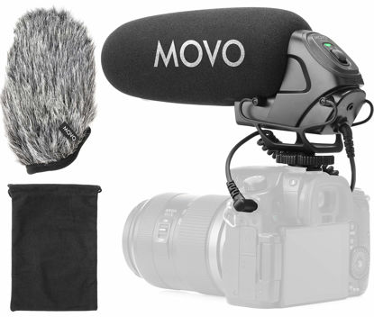 Picture of Movo VXR3030 Camera Shotgun Microphone - Supercardioid Microphone with Headphone Monitoring for DSLR's, Mirrorless, Recorders, and Camcorders