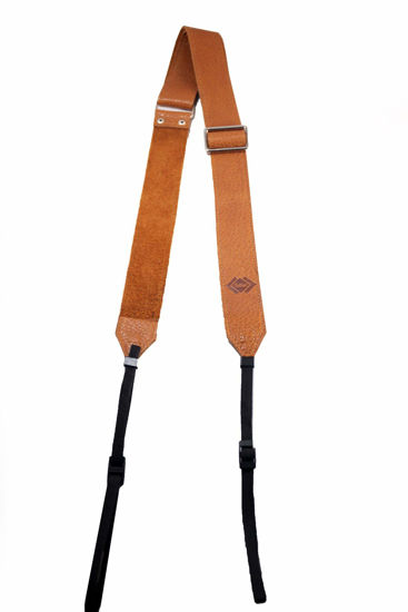 Picture of TETHER Tan Leather Overlap Strap. Two-in-one Highly Adjustable Leather Camera Strap for DSLR/SLR/Mirrorless Cameras Strap for Nikon, Canon, Olympus, Fujifilm.
