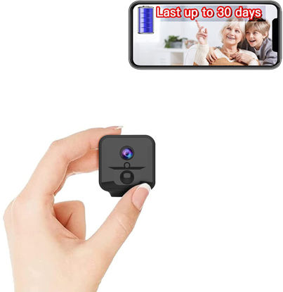 Picture of FYLCTEI Spy Camera Hidden Camera 1080P WiFi Wireless Camera, Portable 2600mAh Rechargeable Mini Camera with Motion Detection Night Vision Nanny Cam for Home Indoor Outdoor Security