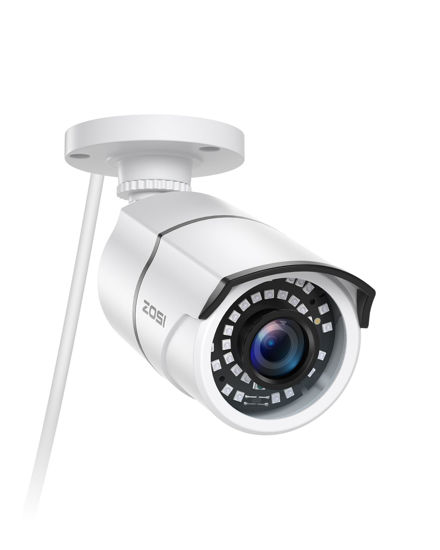 Picture of ZOSI ZG2615E 5MP POE Security Waterproof Bullet Camera with Night Vision for Outdoor Indoor Power Over Ethernet Surveillance System (Only work with ZOSI PoE NVR, Model: ZR16DK, ZR08EN, ZR08DN, ZR08PN)