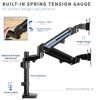 Picture of VIVO Heavy Duty Dual 17 to 32 inch Monitor Pneumatic Spring Arm Stand, Aluminum Clamp-on Desk Mount, Fits 2 Screens, Max VESA 100x100, Black, STAND-V200G