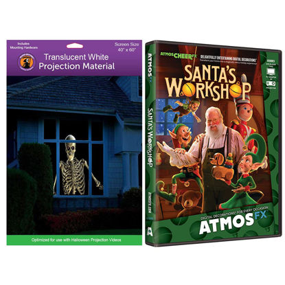 Picture of Kringle Bros AtmosCheerFX Santa's Workshop on DVD and 60" x 40" High Resolution Fabric Rear Projection Screen