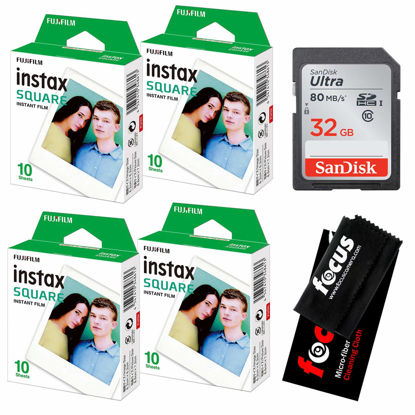 Picture of Fujifilm Instax Square Film for SQ10 Cameras (40 Exposures) Bundle with 32GB Memory (2 Items)